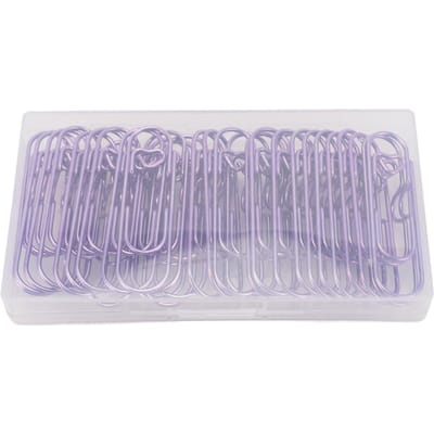 Lot de 30 pinces à stylo en métal, multifonctions, portables, en acier inoxydable, porte-trombones violet