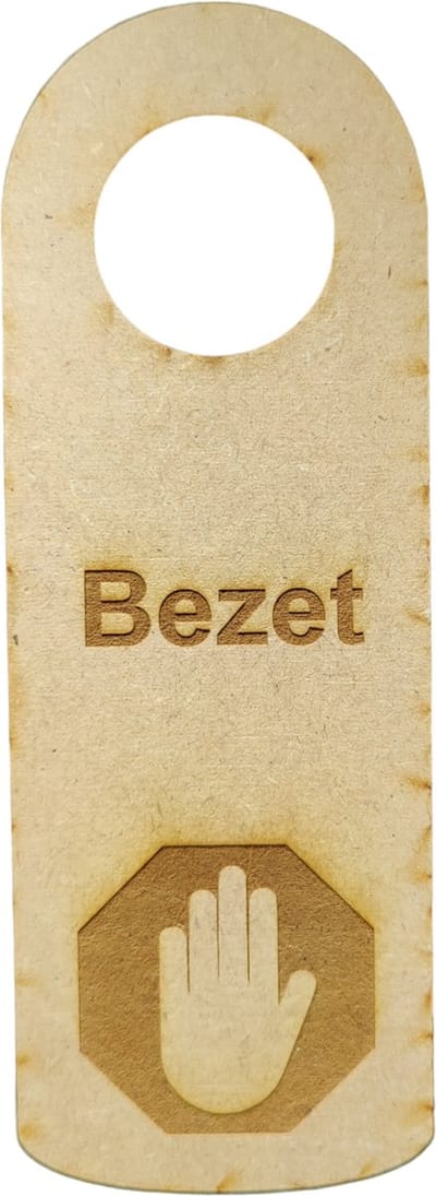 Djemzy - deurhanger - deur bordje - Bezet - Vrij - dubbelzijdig - laser gegrafeerd hout - 6 mm mdf