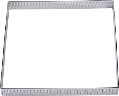 BrandNewCake® Taartring RVS - Vierkant Geperforeerd 17,5x2cm - Kookring - Bakring