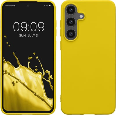 kwmobile telefoonhoesje geschikt voor Samsung Galaxy S25 FE - Hoesje voor smartphone - Back cover in stralend geel