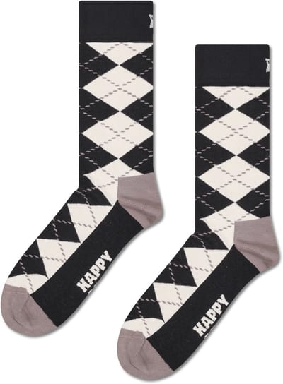 Happy Socks Argyle Sock - unisex sokken - zwart - Unisex - Maat: 36 - 40