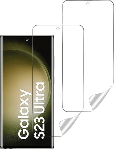 Screenprotector voor Samsung Galaxy S23 Ultra - 2 stuks Beschermende kunststoffen transparante plastic schermfolie