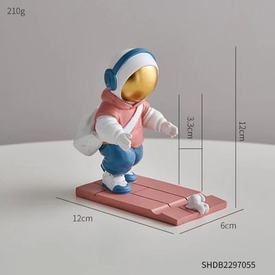 Artistieke Astronaut Ornamenten Bureau Decoratie Ruimtevaarder Beugel Mobiele Telefoon Standaard Houder Speelgoed Cadeau Slaapkamer Decoratie white