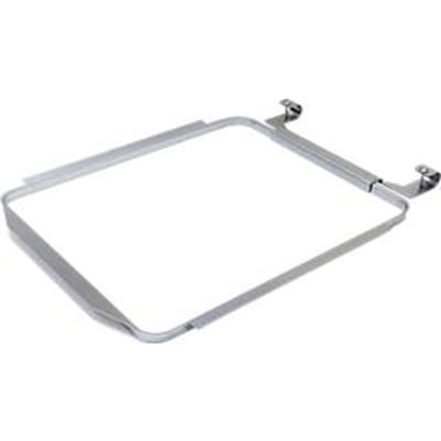Hoekring voor afvalbakken met een inhoud van 240 l, incl. montagemateriaal, B 498 x D 670 x H 41 mm, staal, zilver