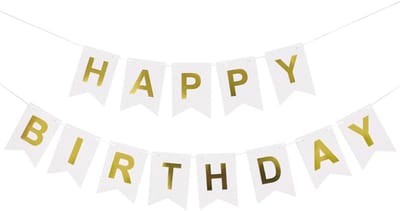 Dailygoods- Verjaardagslinger Wit - Feest Decoratie - Verjaardag Slinger - Versiering voor Volwassenen/Kinderen - 1 Stuk - Perfect voor Verjaardagsfeestje - Feestdecoratie