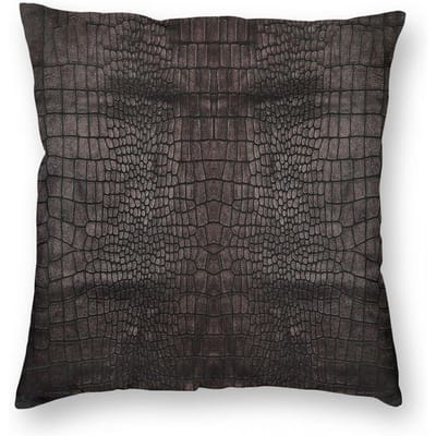 Huidimitatie Krokodil Kussensloop Polyester Linnen Fluweel Creatieve Rits Decoratieve Kussensloop Sofa Kussenhoes 18 Peach skin 40*40(CM)-1Pcs gray