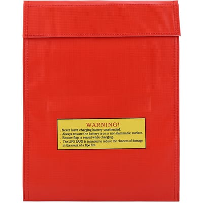 Brandwerende Tas Li po Batterij Veiligheid Draagbare Twee Maten Pouch Oplaadzak(Zilver S) Red