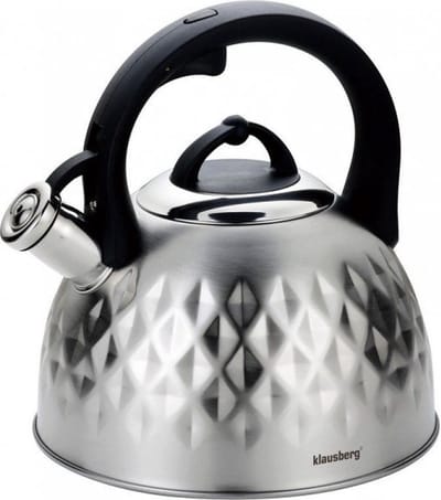 Klausberg 7549 - Traditionele fluitketel - zilver kleurig - 3 liter