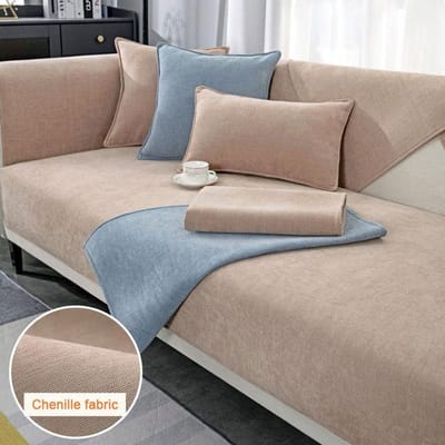 Serviette de Canapé Couleur Unie Pour Salon Chenille Coussin de Canapé Housse de Canapé Moderne Minimaliste Housse de Canapé d'Angle Multi-Tailles 70x70 gray
