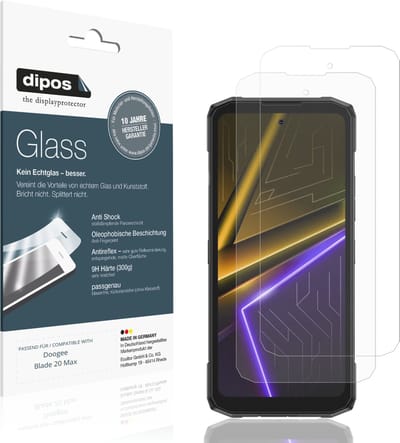 dipos – 2x Matte Pantserfolie geschikt voor Doogee Blade 20 Max | 9H Screenprotector
