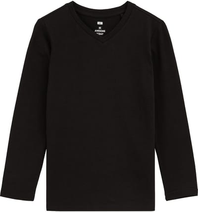 WE Fashion Jongens basic T-shirt met V-hals