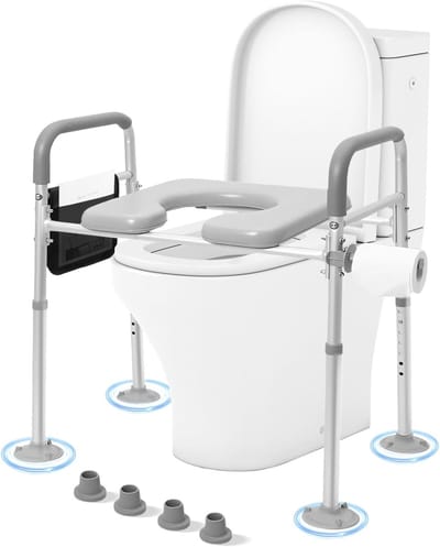 Verstelbare Toiletbril voor Senioren met Armleuningen en Bidetverhoging - Comfortabel en Veilig voor Gehandicapten en Zwangere Vrouwen