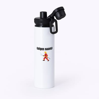 Hacebo® - brandweerman waterfles met draaidop zwart - Brandweer - iemand die werkt bij de brandweer - met eigen naam - leuk cadeau voor iemand die bij de brandweer werkt - cadeau - kado - water fles - 850ML