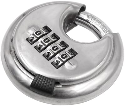Dailygoods- Cijferhangslot Robuust - Hangslot Buiten - Roestvrij Staal - Waterdicht - Diefstalbestendig - Diameter 70 mm