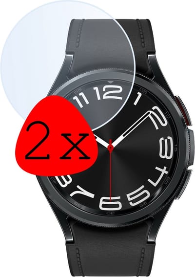 Screenprotector - 2 Stuks Geschikt voor Samsung Watch 6 Classic 43 mm - Extra Sterk - Tempered Glass - Gehard Glas - Beschermglas Screen Cover - Bescherm Protector voor Smartwatch