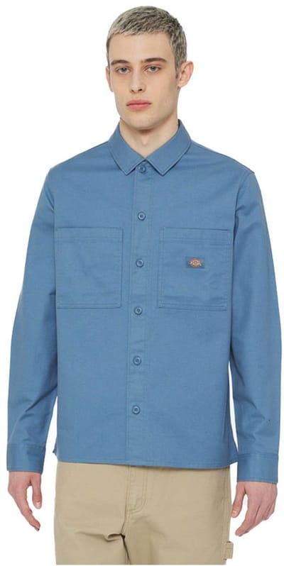 Dickies Florala Overhemd Met Lange Mouwen Blauw S Man