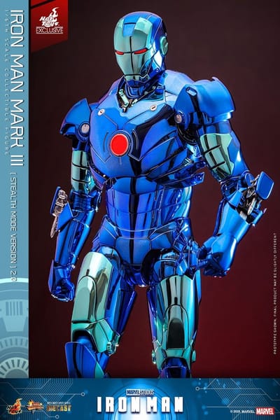 Hot Toys Iron Man Movie Masterpiece Diecast Action Figure 1/6 Iron Man Mark III (Stealth Mode Ver.) 2.0 Hot Toys Exclusive 33 cm Action Figuur: 30 cm