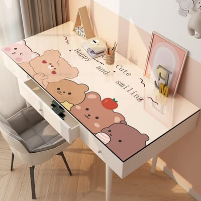 Tafelkleed Antislip Hoge Waarde Een Vleugje Schoon Cartoonstijl Schattig Meisjeshart Kinderen Bureaukleed Duurzaam Duurzaam 40 * 60CM
