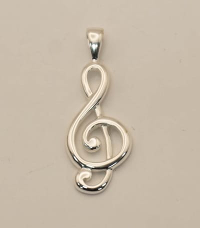 Hanger van een muzieknoot gemaakt van 925 zilver - mooie zilveren hanger muzieknoot - halshangertje muzieknoot - kettinghanger muzieknoot - pendant music note