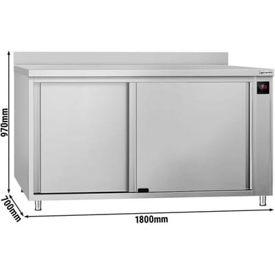 GGM Gastro Wärmeschrank ECO - 1800x700mm - mit Aufkantung & Schiebetüren - Digital