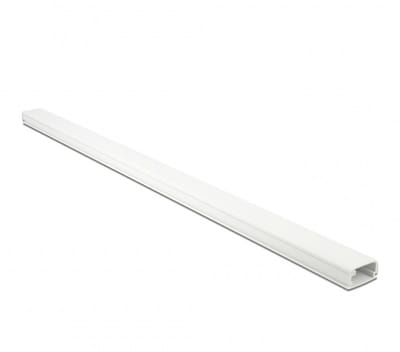 Kunststof kabelgoot met cover en zelfklevende plakstrip - 100 x 2,6 cm / wit