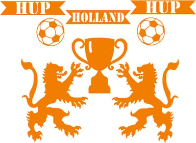 Voetbal EK WK (raam) sticker set herbruikbaar hup holland hup | Rosami Decoratiestickers