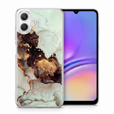 Geschikt voor Samsung Galaxy A06 Hoesje - Marmer Design - Shockproof Telefoonhoes - Transparante Back Cover Wit