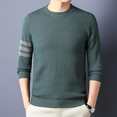 Herfst Jong- en Middelbare Leeftijd Herenmode Trui met Lange Mouwen en Ronde Hals Onderhemd Jeugdmode Trui Herenkleding 3XL gray