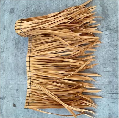 Dakbedekking riet - Synthetisch gras - Tropische decoratie - Brandvertragend materiaal - 05 x 2 meter - Geel
