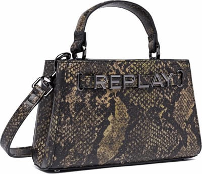 REPLAY Handtas Schoudertas Handbag Mil Green / Black / Khaki / Lt Green Veelkleurig