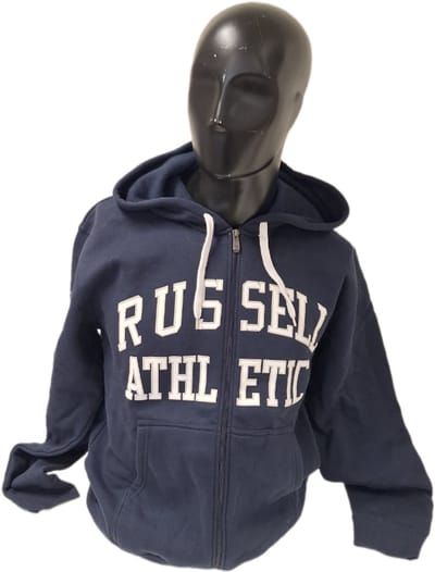 RUSSEL ATHLETIC / HOODY/ LONG ZIPPER / NAVY/ WHITE APLIC-M