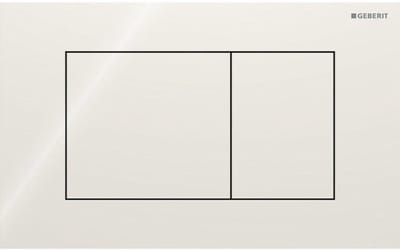 Geberit Sigma40 bedieningsplaat - 2-toets spoeling - extra dun - vierkante knoppen - glas - glans zandgrijs (beige)