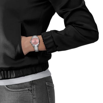 Tissot PR 100 Quartz Horloge, 34mm, Dames, Roze Wijzerplaat, T1502101133100