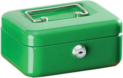 Stevige Geldcassette met Uitneembaar Inzetstuk en Veilig Slot - Groen