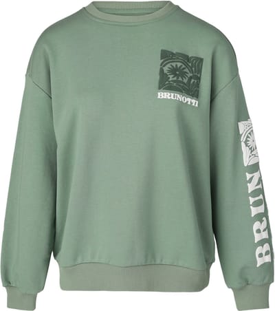 Brunotti Ari Women Sweater - Dames Trui met Puffed Sleeves - Eucalyptus - Pullover Dames - M