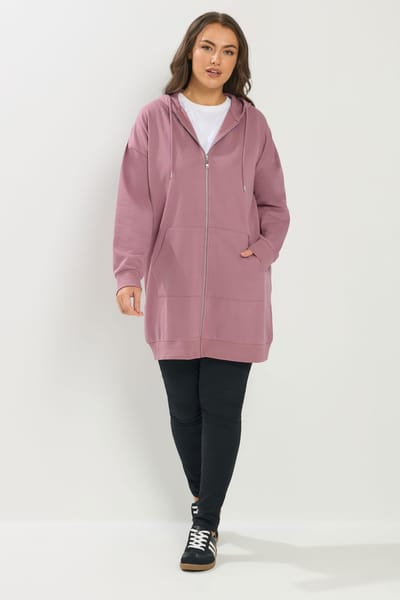 Yours Oudroze Lange Hoodie Met Rits Size 42