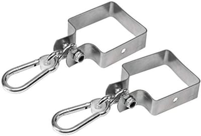 Set van 2 schommelklemmen met vierkante beugel voor 100 x 100 mm vierkante balk