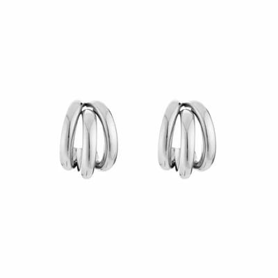 Bijoutheek Oorknoppen Triple Hoop Zilver