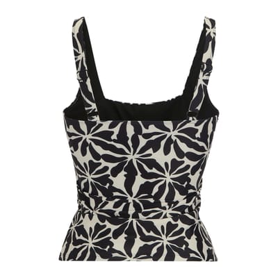 Regatta Dames Loria Abstract Floral Tankini Top (Zwart/Wit)