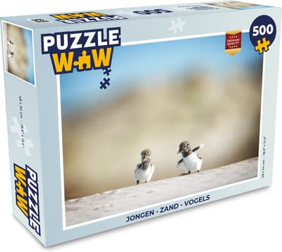 Puzzel Jongen - Zand - Vogels - Legpuzzel - Puzzel 500 stukjes