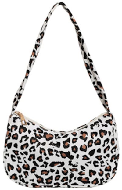 Schoudertas / Handtas | Luipaard Wit | 23 x 14 x 8 cm | Nylon | Fashion Favorite