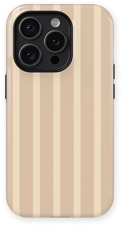 DripCase Gestreept Hoesje geschikt voor iPhone 14 Pro | Backcover met Mag | Stripes Motief | Trendy Case geschikt voor iPhone 14 Pro met Strepen Milk Blush