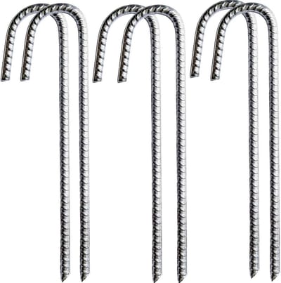 Gegalvaniseerde metalen stakingen voor tenten en trampolines, zware kwaliteit grondharingen 6 x 30 cm