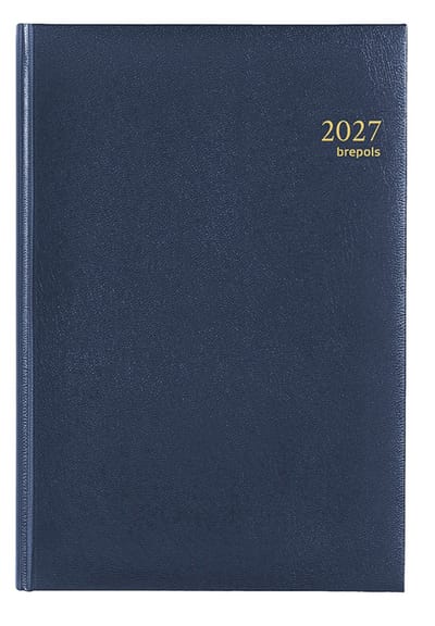 Brepols bureau agenda 2027 - OMEGA [0.030] - LIMA - Bureau agenda - 1 week op 2 pagina's - Weekoverzicht - Blauw - 21 x 29 cm