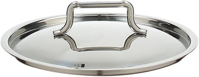 Pannendeksel - Roestvrijstaal deksel - Koken en braden - Stevige grip - 14 cm - Zilver