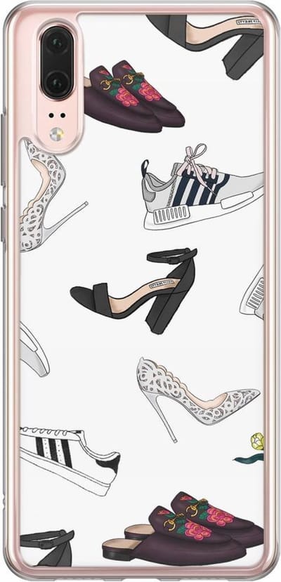 Casimoda® hoesje - Geschikt voor Huawei P20 - Shoe Stash - Siliconen/TPU - Soft Case - Zwart - Geen opdruk