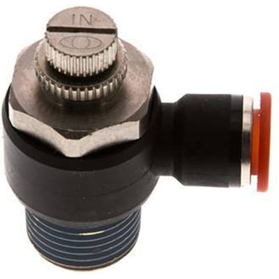 L-stuk Regelventiel 10 mm - R1/2'' Regeling-in Messing/Nylon