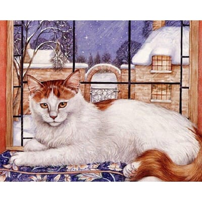 Witte Kat Diamant Schilderij Home Decor Boor Hars DIY Mozaïek Bloemen Diamant Borduren 20X30CM gray