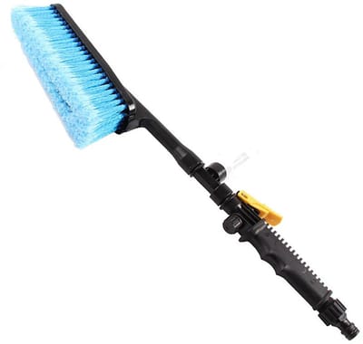 BukkitBow - Luxe Autowasborstel met Slangaansluiting - 52 cm - Voor Auto, Velgen & Tuinmeubels - Zwart/Blauw