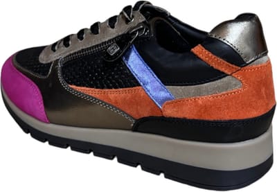 Helioform Combi Zwart fucsia, brons, blauw H sneaker (Maat - 5,5, Kleur - Zwart)